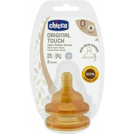 Chicco θηλές Original Touch κανονικής ροής 0Μ+ σετ των 2