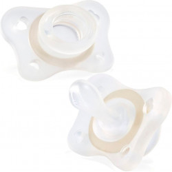 Chicco πιπίλα PhysioForma® Mini Soft όλο σιλικόνη που φωσφορίζει 2-6M, σετ των 2