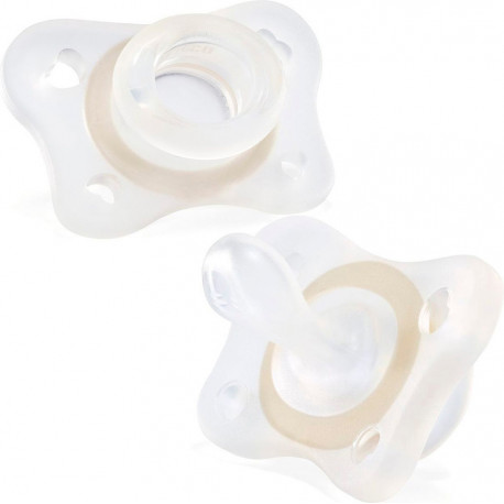 Chicco πιπίλα PhysioForma® Mini Soft όλο σιλικόνη που φωσφορίζει 2-6M, σετ των 2