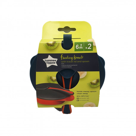 Tommee tippee σετ μπολ με καπάκι και κουτάλι Explora Easy Scoop 7M+