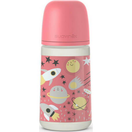 Suavinex μπιμπερό Space Pink με θηλή Physiological SX PHY Pro 270 ml 3-6M