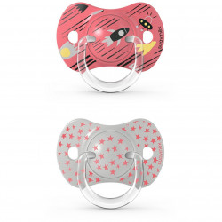 Suavinex πιπίλες Physiological Space Pink 6-18Μ, σετ των 2