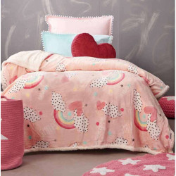 Κουβέρτα fleece με γούνα Sherpa Palamaiki Smile 110 x 140 cm