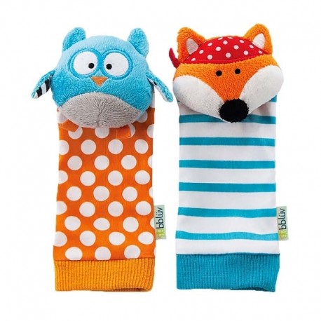 Καλτσάκια με κουδουνίστρα BBluv® Duo Foot Finders Owl and Fox