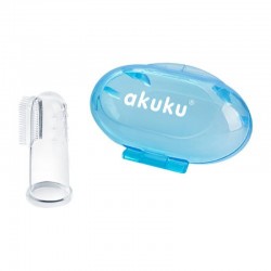 Akuku® οδοντόβουρτσα δαχτύλου με θήκη Blue