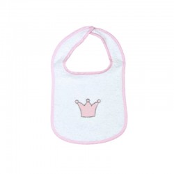 Σαλιάρα πετσετέ με velcro Baby Star Princess Ροζ 22 x 35 cm