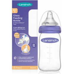 Lansinoh μπιμπερό 160 ml με θηλή NaturalWave® αργής ροής 0M+