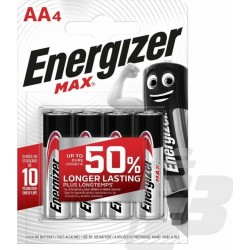 ENERGIZER ΜΠΑΤΑΡΙΕΣ 4ΤΜΧ MAX ALKALINE AA/E91 BP4