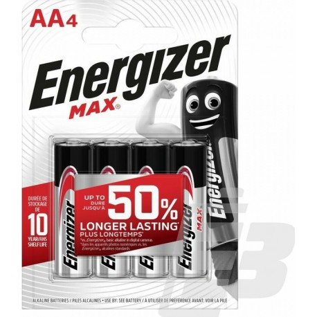 ENERGIZER ΜΠΑΤΑΡΙΕΣ 4ΤΜΧ MAX ALKALINE AA/E91 BP4