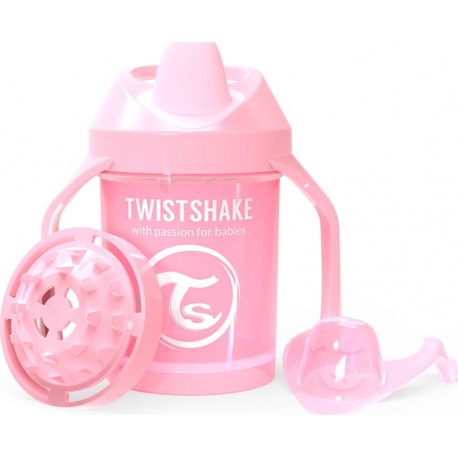 Twistshake Κύπελλο Mini Cup Pastel Pink με μίξερ φρούτων 230ml
