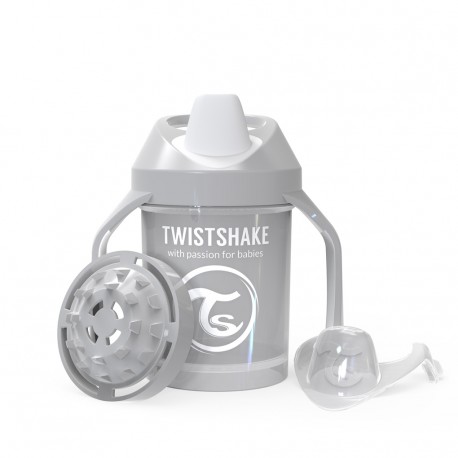 Twistshake Κύπελλο Mini Cup Pastel Grey με μίξερ φρούτων 230ml