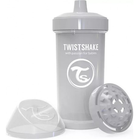 Twistshake Κύπελλο Kid Cup Pastel Grey με μίξερ φρούτων 360ml