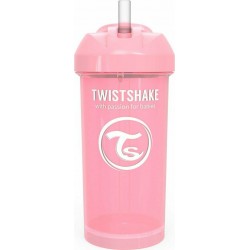 Twistshake Κύπελλο Straw Cup Pastel Pink 360ml