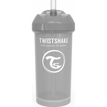 Twistshake Κύπελλο Straw Cup Pastel Grey 360ml