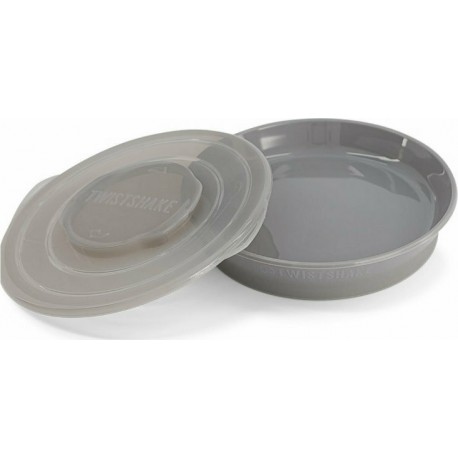 Twistshake Πιάτο αντιολισθητικό Pastel Grey 6m+