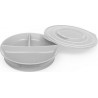Twistshake Πιάτο αντιολισθητικό με χωρίσματα Pastel Grey 6m+