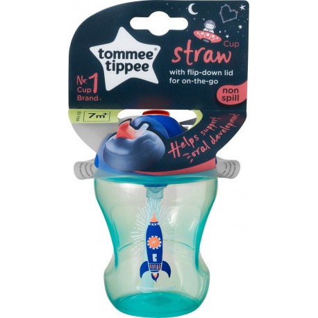 Tommee Tippee Εκπαιδευτικό κύπελλο με καλαμάκι Ecomm Train Straw cup Boy 230 ml