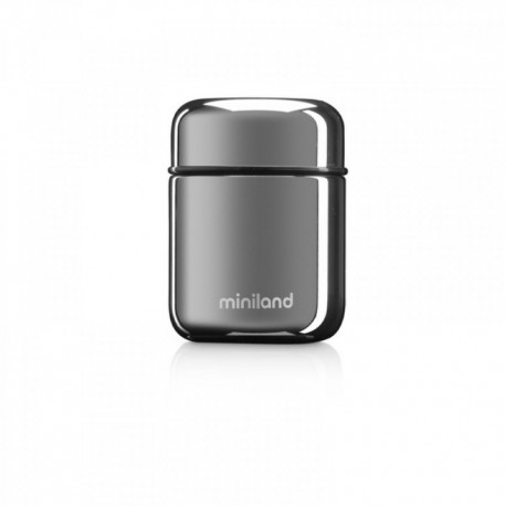 Miniland Θερμός φαγητού με θήκη Mini Deluxe Silver 280 ml