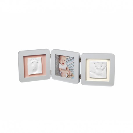 Διπλή κορνίζα για αποτύπωμα μωρού Baby Art My Baby Touch White