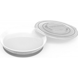Twistshake Πιάτο αντιολισθητικό White 6m+