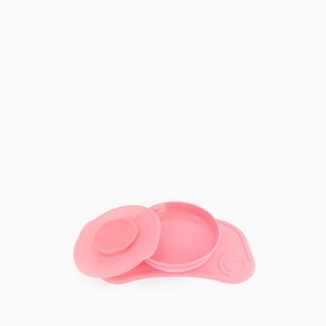 Twistshake Σουπλά Click-Mat Mini με πιάτο Pastel Pink