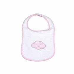 Σαλιάρα πετσετέ με velcro Baby Star Σύννεφο Ροζ
