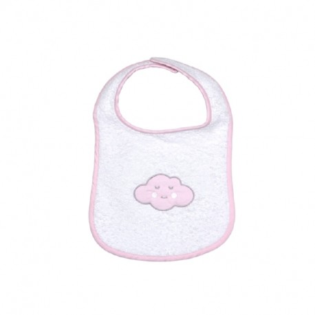 Σαλιάρα πετσετέ με velcro Baby Star Σύννεφο Ροζ
