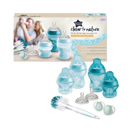 Tommee Tippee Σετ μπιμπερό Closer to nature Blue για νεογέννητα, σετ των 9