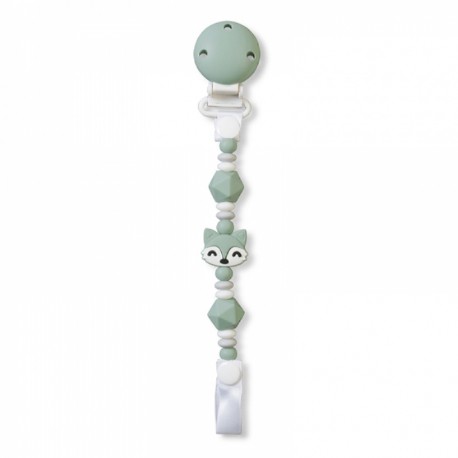SARO Κλιπ πιπίλας από σιλικόνη Foxy Olive 0m+