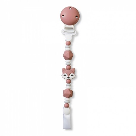 SARO Κλιπ πιπίλας από σιλικόνη Foxy Old Pink 0m+