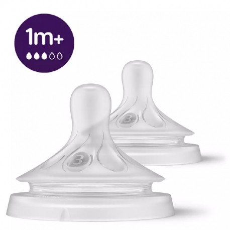 Philips-Avent θηλές Natural Response 1m+ ροής 3, σετ των 2