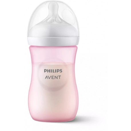 Philips-Avent μπιμπερό Natural Response 1m+ με θηλή ροής 3 Ροζ (1τμχ)