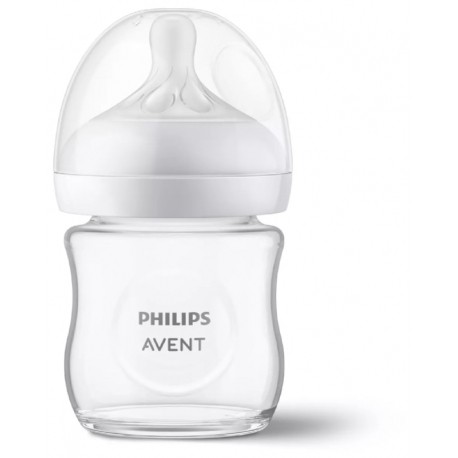Philips-Avent γυάλινο μπιμπερό Natural Response 0m+ με θηλή ροής 2 (1τμχ)