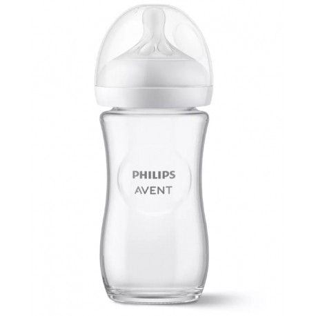 Philips-Avent γυάλινο μπιμπερό Natural Response 1m+ με θηλή ροής 3 (1τμχ)