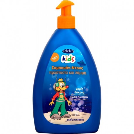 Adelco kids σαμπουάν - ντους προστασία και λάμψη 500 ml