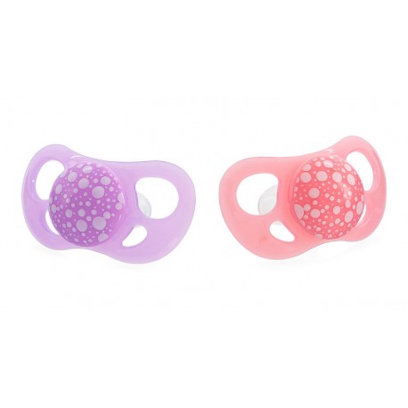 Twistshake Πιπίλες 6m+ Pastel Pink/Purple, σετ των 2