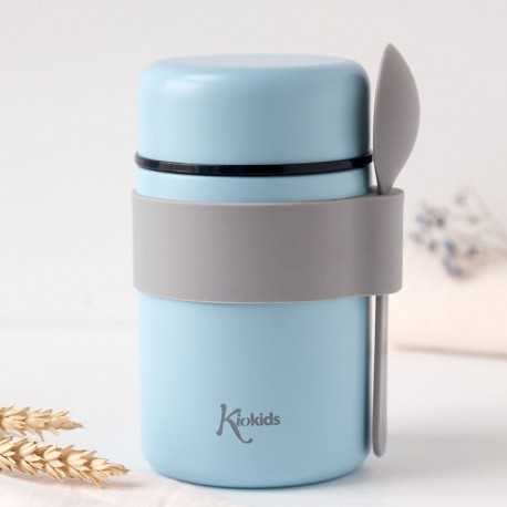 Kiokids® Θερμός φαγητού 500ml με κουταλάκι Σιέλ