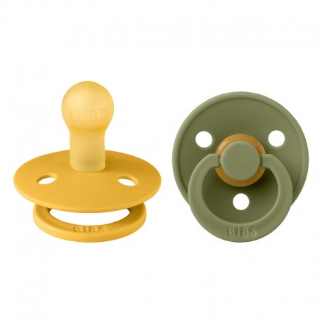 Bibs® Πιπίλες latex Colour Honey/Olive No2, σετ των 2