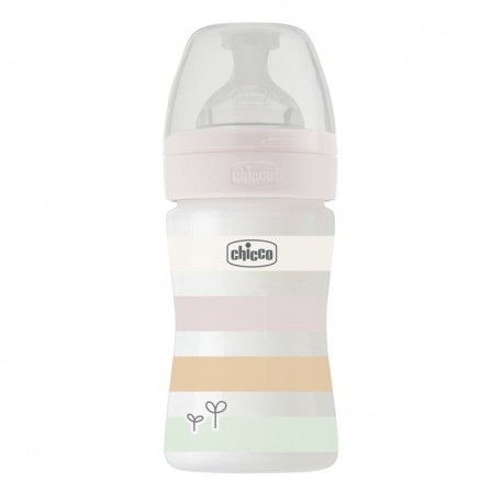 Chicco Πλαστικό μπιμπερό Well Being Girl 150 ml 0m+ (1τμχ)
