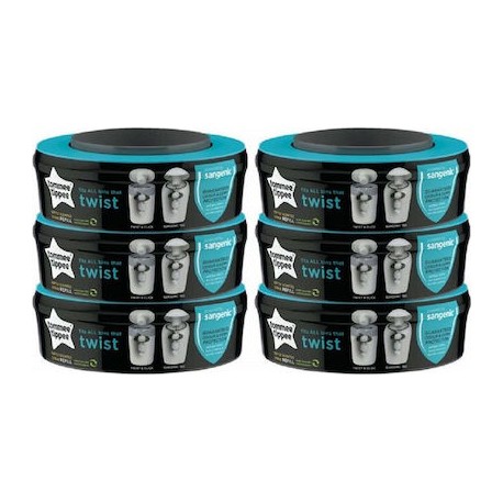Tommee tippee 6 ανταλλακτικές κασέτες με σακούλες κάδου απόρριψης Twist & Click