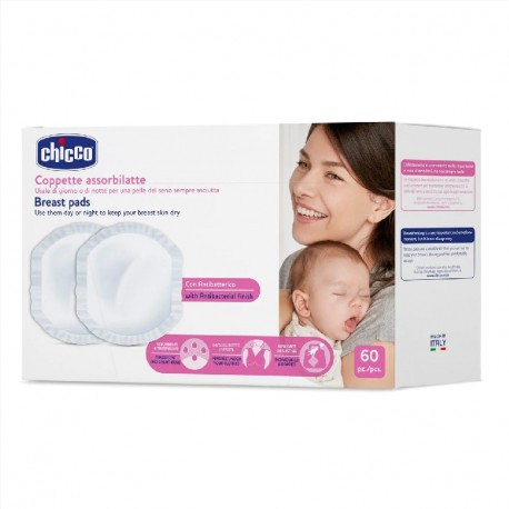 Chicco επιθέματα στήθους αντιβακτηριδιακά 60τμχ