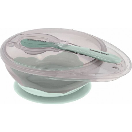 Σετ μπολ Kikka Boo με βεντούζα και κουτάλι 250 ml Mint