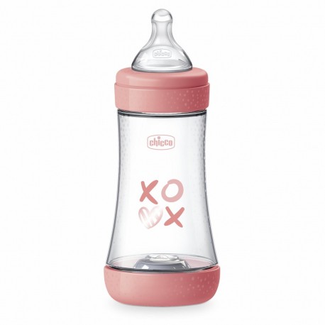 Chicco μπιμπερό Perfect 5 240ml Ροζ 2m+ (1τμχ)
