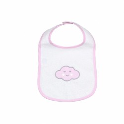 Σαλιάρα πετσετέ με velcro Baby Star Σύννεφο Ροζ