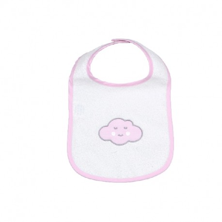 Σαλιάρα πετσετέ με velcro Baby Star Σύννεφο Ροζ