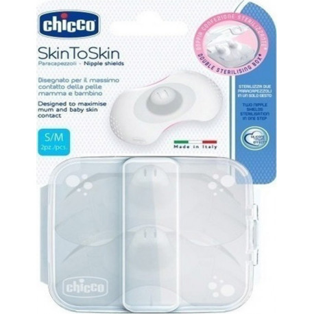 Chicco δίσκοι στήθους σιλικόνης S/M σετ των 2