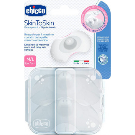 Chicco δίσκοι στήθους σιλικόνης M/L σετ των 2