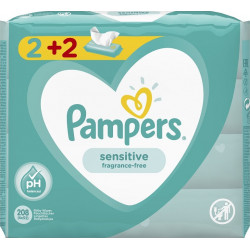 Pampers® μωρομάντηλα Sensitive 2+2 Δώρο πακέτα των 52 τεμαχίων