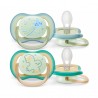 Πιπίλες νυκτός Philips Avent Ultra Air Night 0-6m Boy, σετ των 2 - SCF376/18