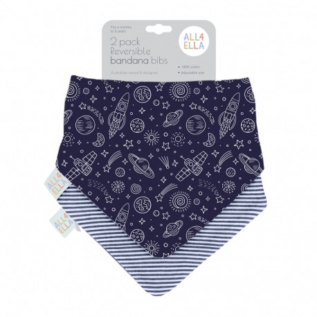 Σαλιάρες μπαντάνα All4Ella Outer Space σετ των 2
